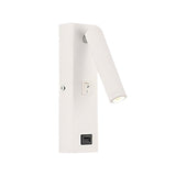 Modern Rectangular LED Wall Sconce with USB Charging Port and Manual Switch Bedside Reading Lamp