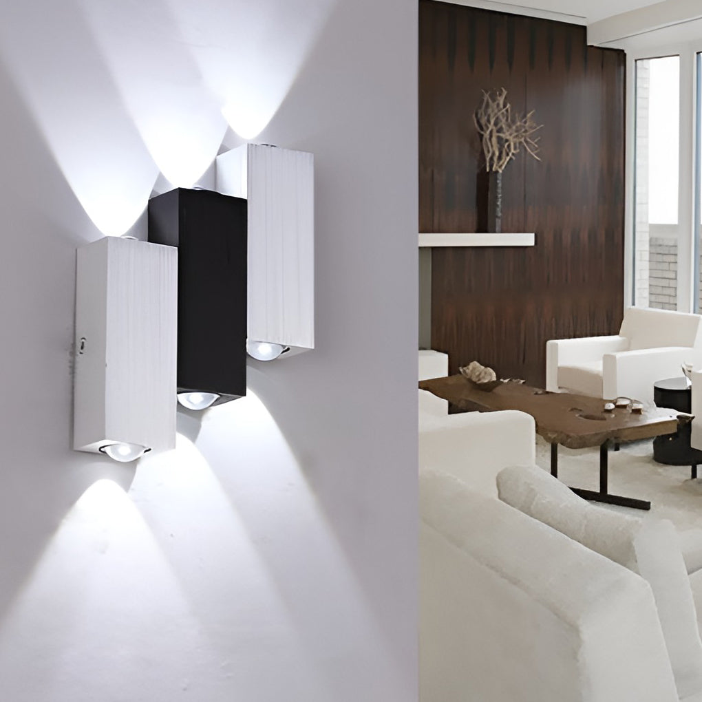 Modern Rectangular LED Wall Washer Sconce Up and Down Aluminum Wall Lamp for Hallway
