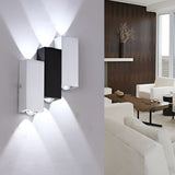 Modern Rectangular LED Wall Washer Sconce Up and Down Aluminum Wall Lamp for Hallway