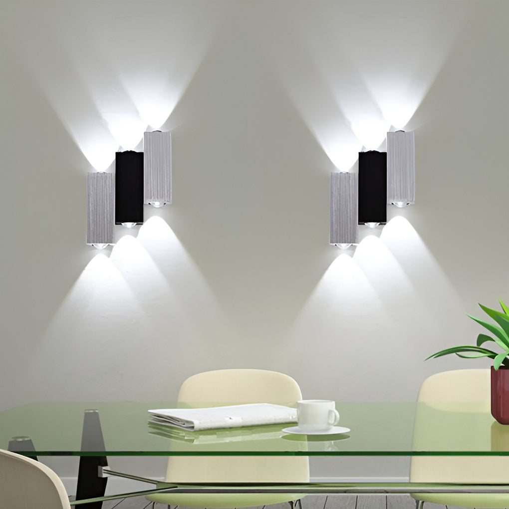 Modern Rectangular LED Wall Washer Sconce Up and Down Aluminum Wall Lamp for Hallway