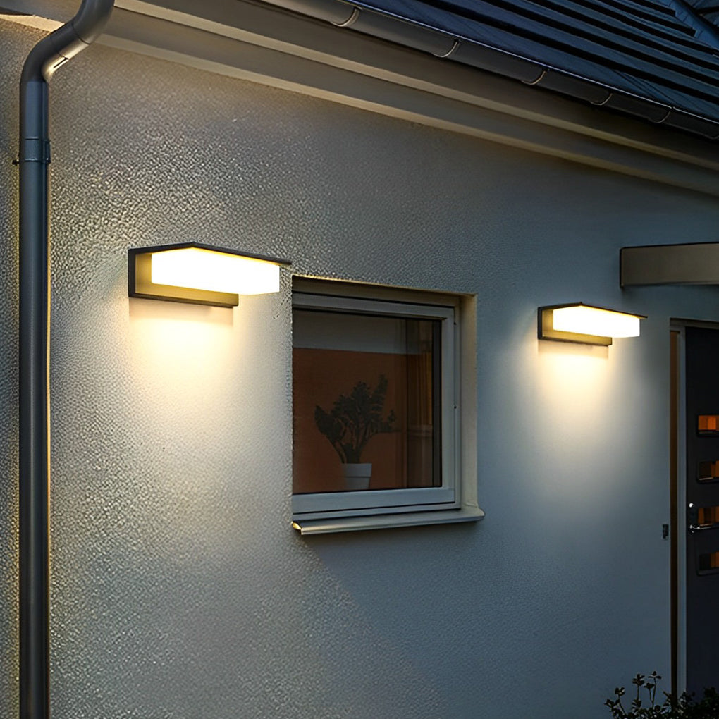 Modern Rectangular Outdoor LED Wall Light Waterproof Aluminum Exterior Sconce for Garden and Patio