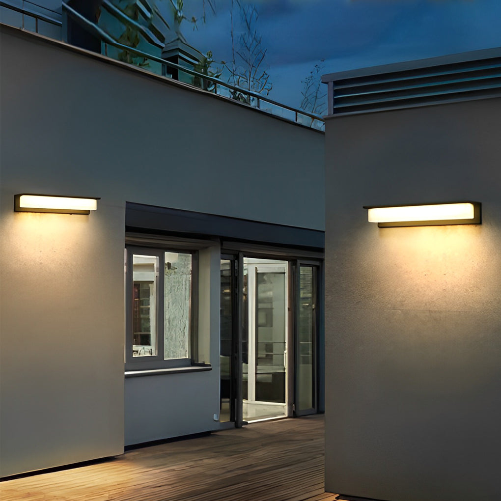 Modern Rectangular Outdoor LED Wall Light Waterproof Aluminum Exterior Sconce for Garden and Patio