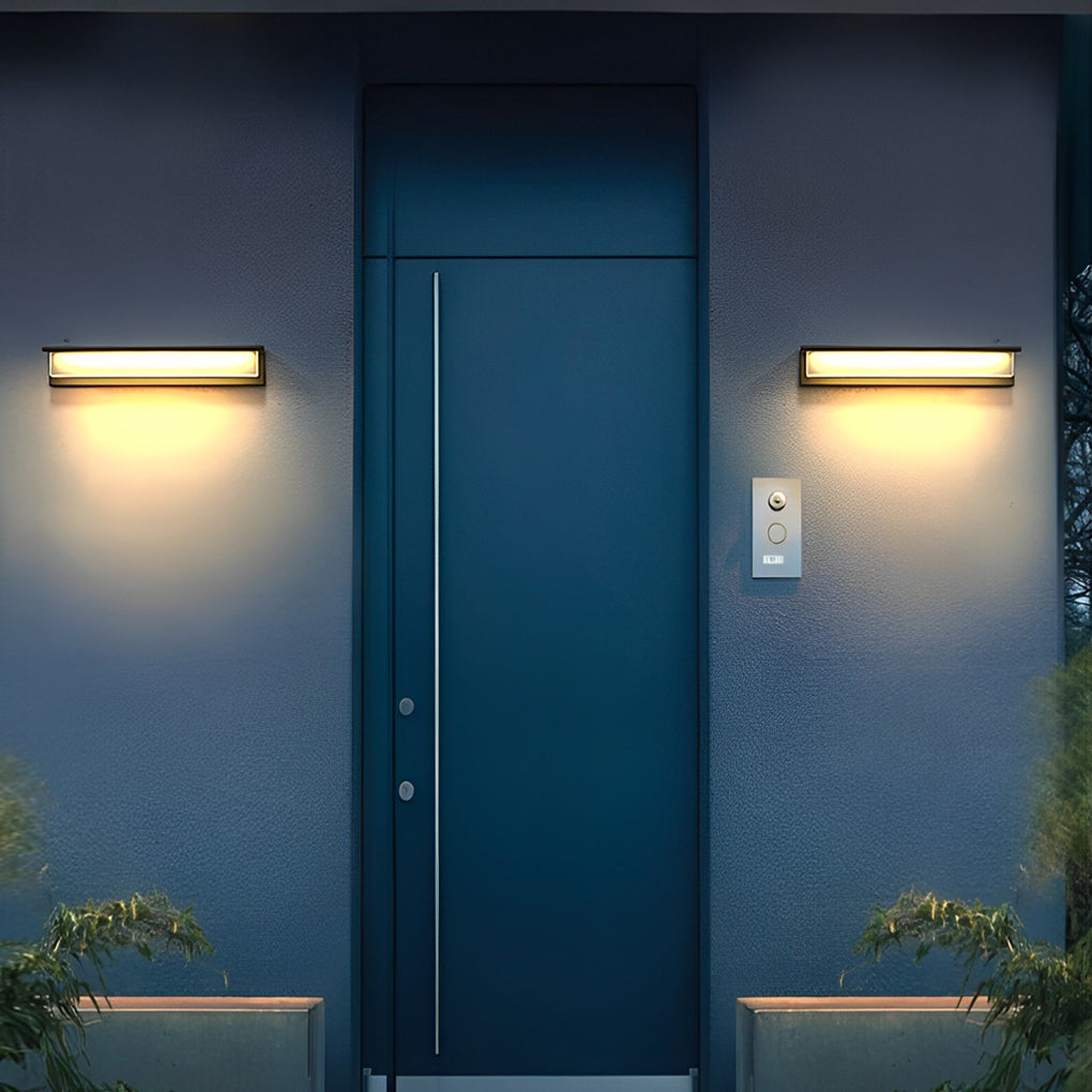 Modern Rectangular Outdoor LED Wall Light Waterproof Aluminum Exterior Sconce for Garden and Patio