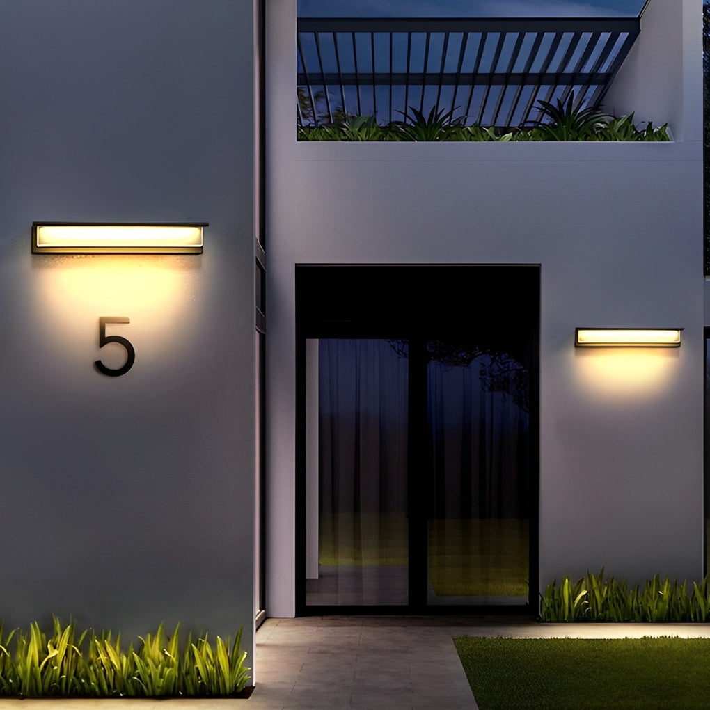 Modern Rectangular Outdoor LED Wall Light Waterproof Aluminum Exterior Sconce for Garden and Patio