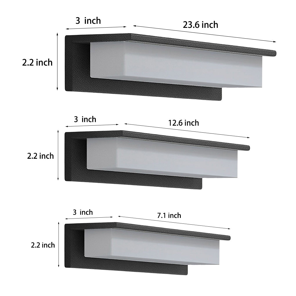 Modern Rectangular Outdoor LED Wall Light Waterproof Aluminum Exterior Sconce for Garden and Patio
