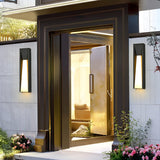 Modern Rectangular Outdoor LED Wall Sconce Waterproof 20W Stainless Steel Exterior Porch Lighting