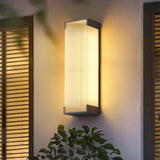 Modern Rectangular Outdoor LED Wall Sconce Waterproof Black Stainless Steel Exterior Light Fixture