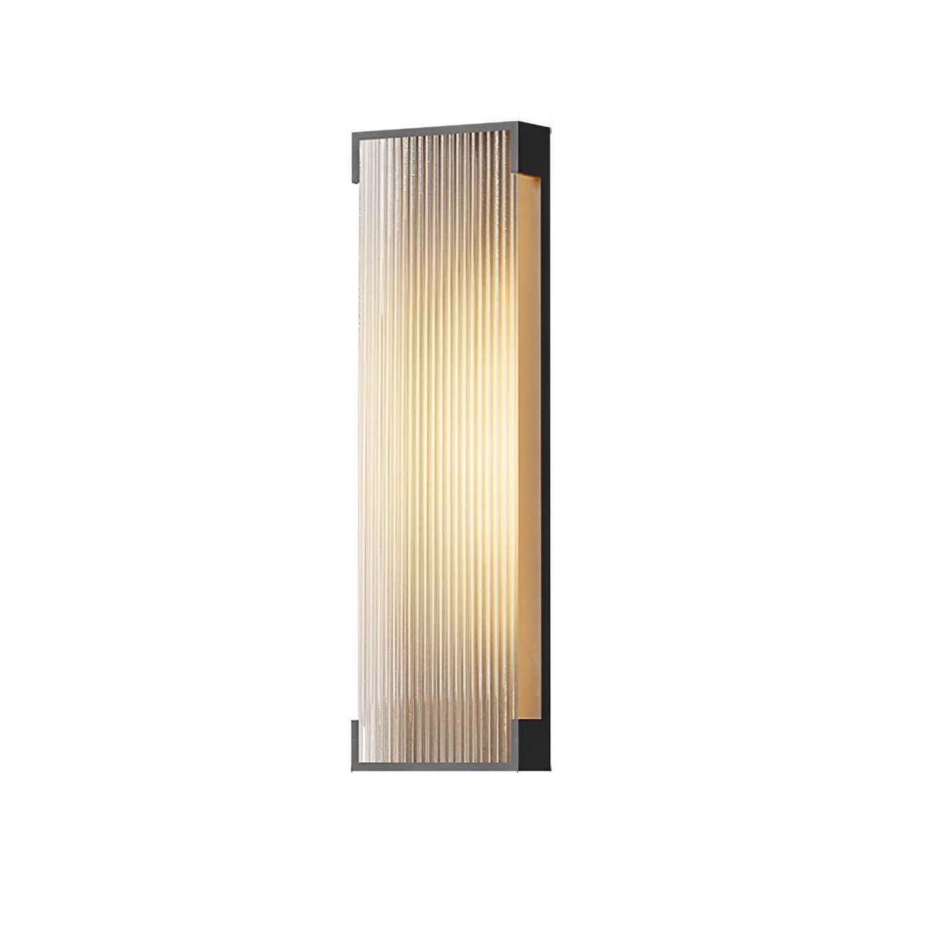 Modern Rectangular Outdoor LED Wall Sconce Waterproof Black Stainless Steel Exterior Light Fixture