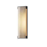 Modern Rectangular Outdoor LED Wall Sconce Waterproof Black Stainless Steel Exterior Light Fixture