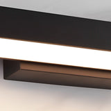 Modern Rectangular Outdoor LED Wall Sconce with Motion Sensor Waterproof IP65 Black Finish
