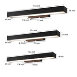 Modern Rectangular Outdoor LED Wall Sconce with Motion Sensor Waterproof IP65 Black Finish
