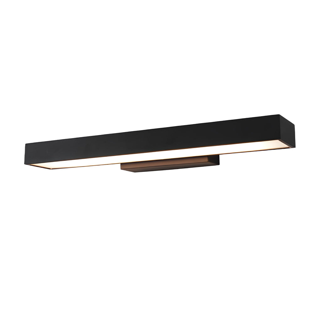 Modern Rectangular Outdoor LED Wall Sconce with Motion Sensor Waterproof IP65 Black Finish