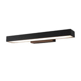 Modern Rectangular Outdoor LED Wall Sconce with Motion Sensor Waterproof IP65 Black Finish