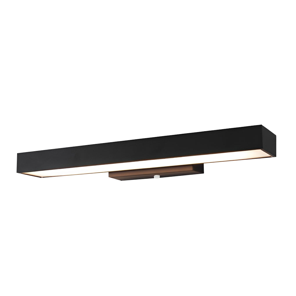 Modern Rectangular Outdoor LED Wall Sconce with Motion Sensor Waterproof IP65 Black Finish