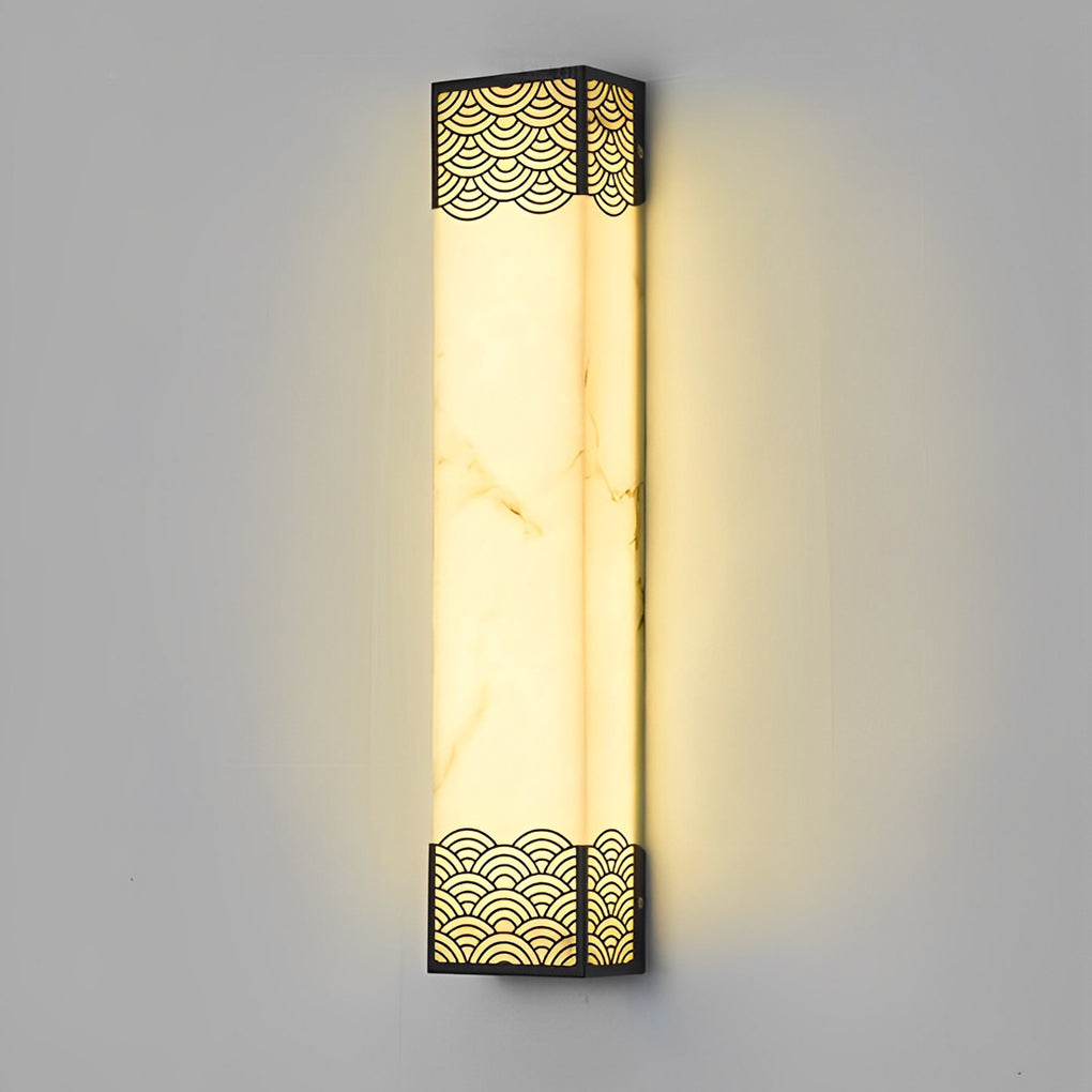 Modern Rectangular Resin LED Waterproof Outdoor Wall Sconce for Garden Porch and Patio Black Exterior Light