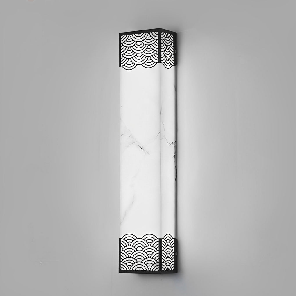 Modern Rectangular Resin LED Waterproof Outdoor Wall Sconce for Garden Porch and Patio Black Exterior Light