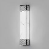 Modern Rectangular Resin LED Waterproof Outdoor Wall Sconce for Garden Porch and Patio Black Exterior Light