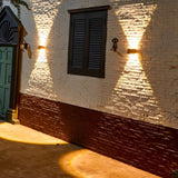 Modern Rectangular Solar LED Wall Lamp Waterproof Outdoor Up and Down Lighting Sconce