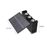 Modern Rectangular Solar LED Wall Sconce Waterproof Up and Down Outdoor Porch Light for Garden and Patio