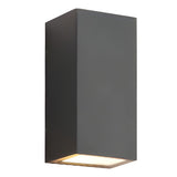 Modern Rectangular Solar Powered LED Outdoor Wall Sconce Waterproof Up and Down Exterior Porch Lighting