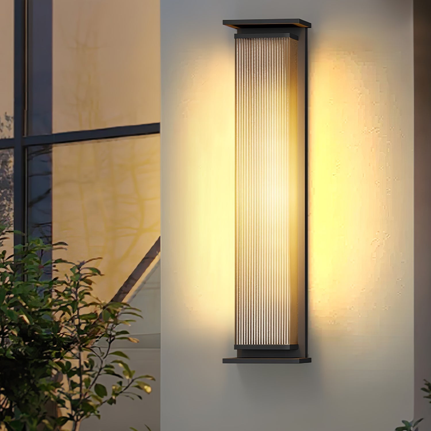 Modern Rectangular Stainless Steel Outdoor LED Wall Sconce IP65 Waterproof Exterior Lighting