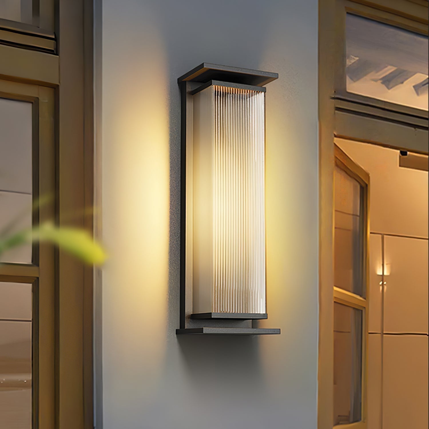 Modern Rectangular Stainless Steel Outdoor LED Wall Sconce IP65 Waterproof Exterior Lighting