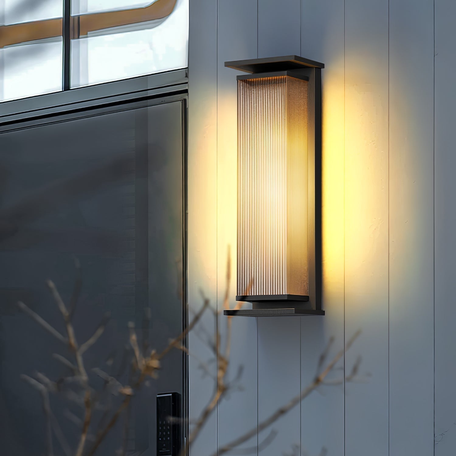 Modern Rectangular Stainless Steel Outdoor LED Wall Sconce IP65 Waterproof Exterior Lighting