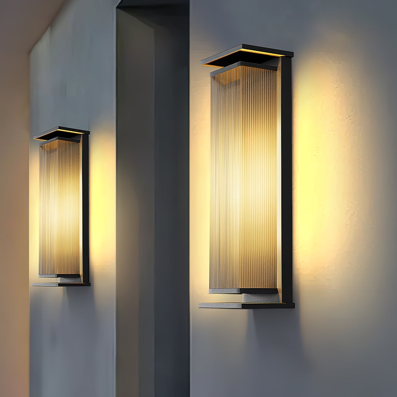Modern Rectangular Stainless Steel Outdoor LED Wall Sconce IP65 Waterproof Exterior Lighting