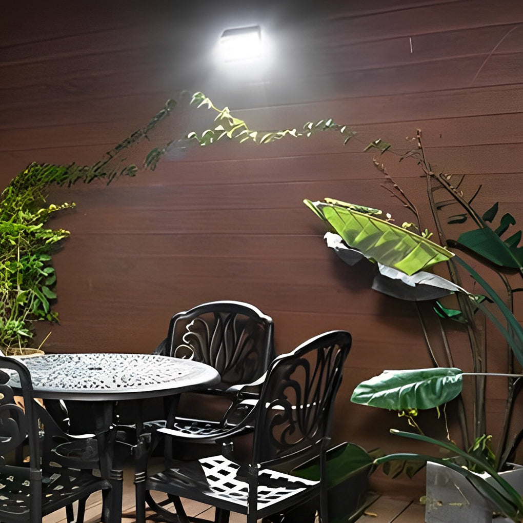 Modern Rectangular Stainless Steel Solar Motion Sensor Outdoor Wall Light with Waterproof LED Technology