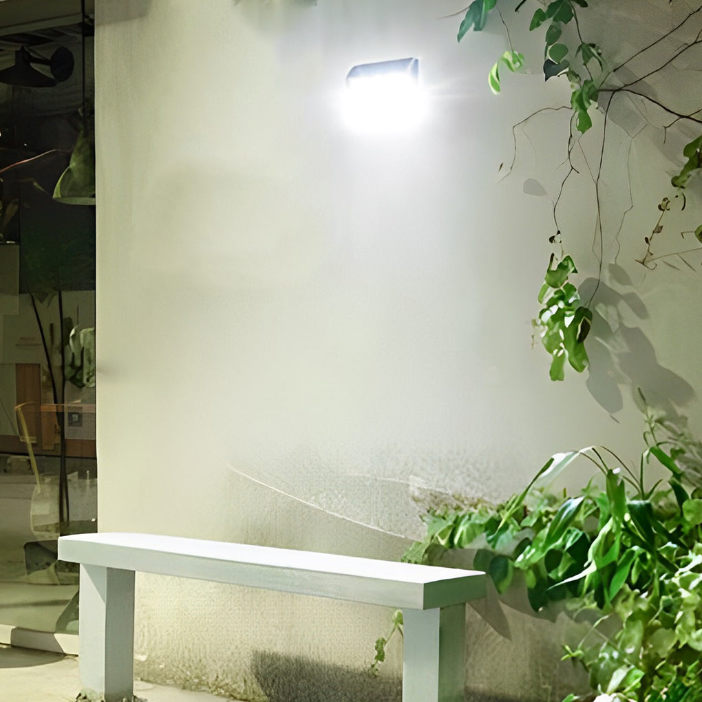 Modern Rectangular Stainless Steel Solar Motion Sensor Outdoor Wall Light with Waterproof LED Technology