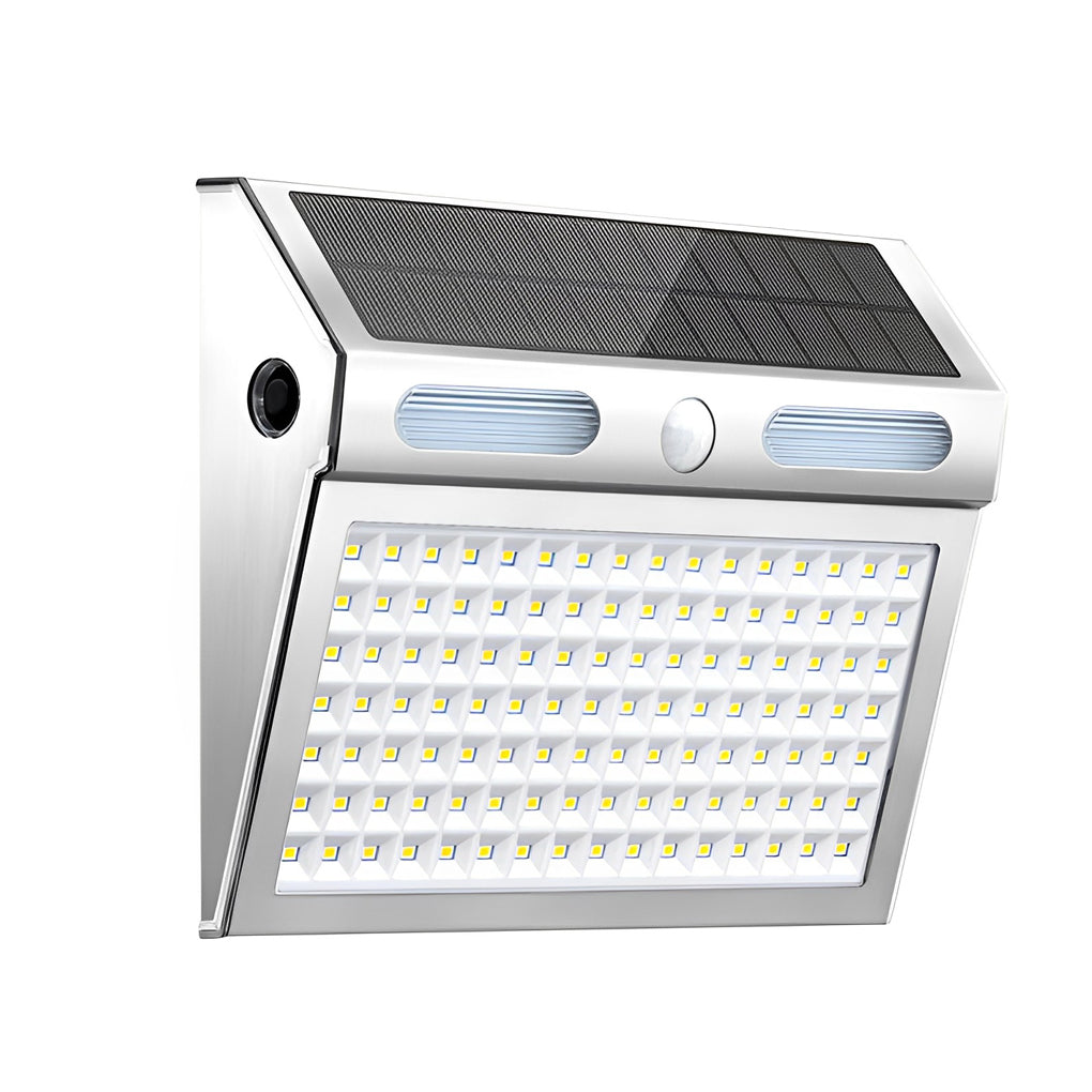 Modern Rectangular Stainless Steel Solar Motion Sensor Outdoor Wall Light with Waterproof LED Technology