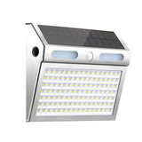 Modern Rectangular Stainless Steel Solar Motion Sensor Outdoor Wall Light with Waterproof LED Technology