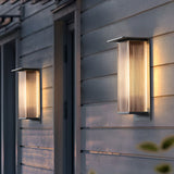 Modern Rectangular Waterproof LED Outdoor Solar Wall Sconce Light for Porch Garden and Villa