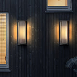 Modern Rectangular Waterproof LED Outdoor Solar Wall Sconce Light for Porch Garden and Villa