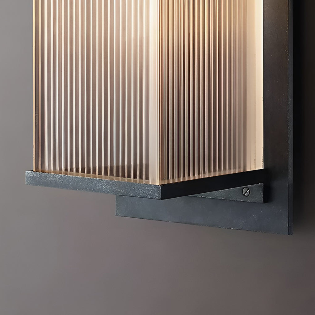Modern Rectangular Waterproof LED Outdoor Solar Wall Sconce Light for Porch Garden and Villa