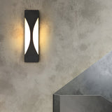 Modern Rectangular Waterproof LED Outdoor Wall Sconce in Black Stainless Steel Finish for Garden and Patio