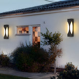 Modern Rectangular Waterproof LED Outdoor Wall Sconce in Black Stainless Steel Finish for Garden and Patio