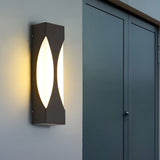 Modern Rectangular Waterproof LED Outdoor Wall Sconce in Black Stainless Steel Finish for Garden and Patio