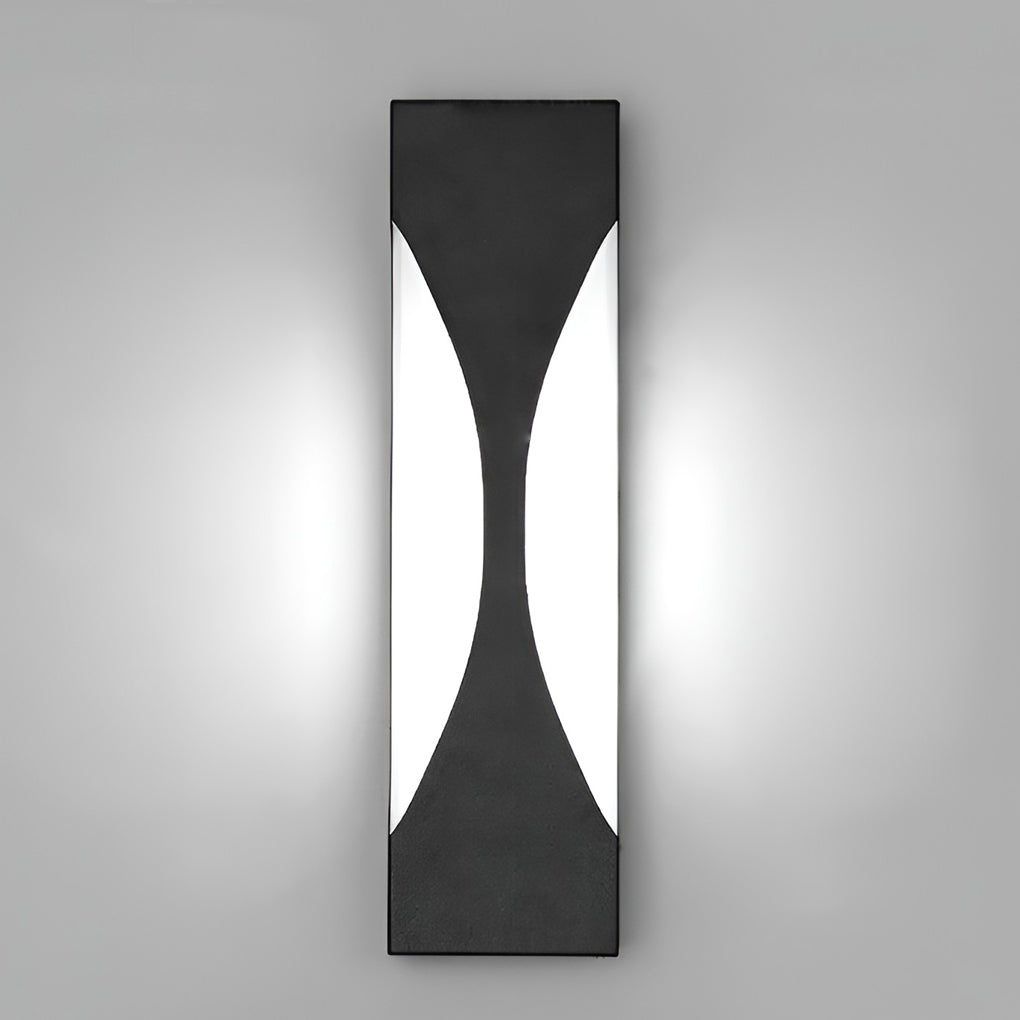 Modern Rectangular Waterproof LED Outdoor Wall Sconce in Black Stainless Steel Finish for Garden and Patio