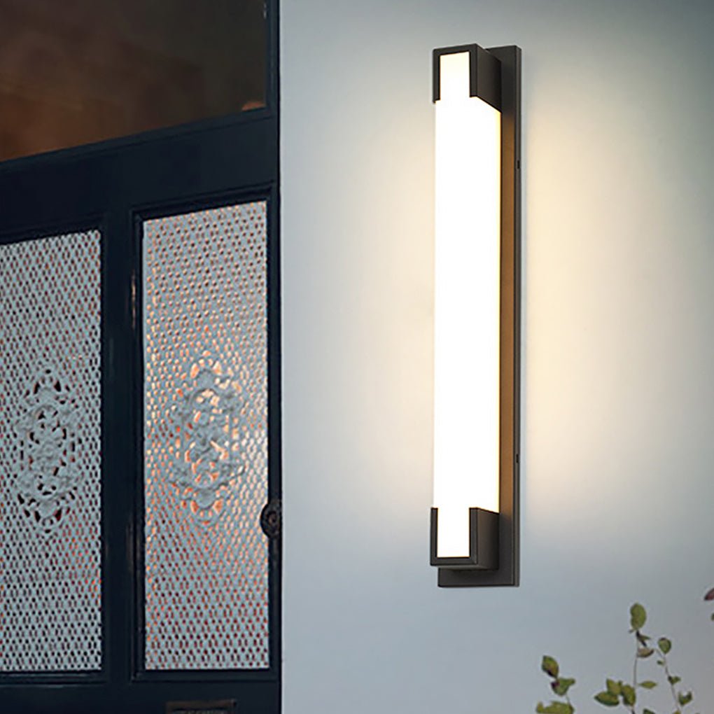 Modern Rectangular Waterproof Outdoor Wall Light Black LED Exterior Sconce for Garden Villa
