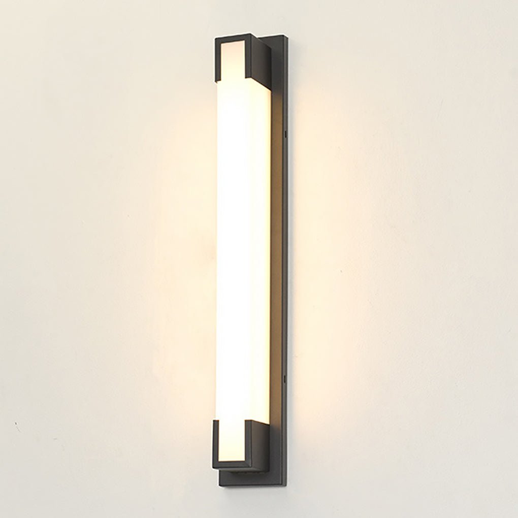 Modern Rectangular Waterproof Outdoor Wall Light Black LED Exterior Sconce for Garden Villa