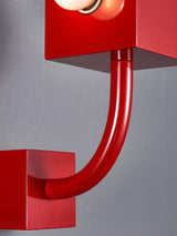 Modern Red Geometric Cube Wall Sconce Industrial Metal Indoor Light Fixture