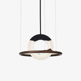 Modern Reincarnation Wood Ring LED Pendant Light Circular Minimalist Chandelier