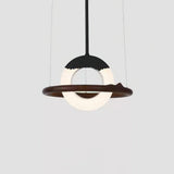 Modern Reincarnation Wood Ring LED Pendant Light Circular Minimalist Chandelier