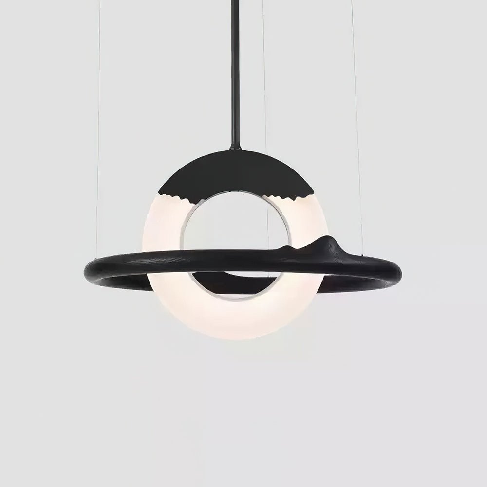 Modern Reincarnation Wood Ring LED Pendant Light Circular Minimalist Chandelier
