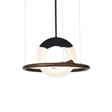 Modern Reincarnation Wood Ring LED Pendant Light Circular Minimalist Chandelier
