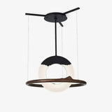 Modern Reincarnation Wood Ring LED Pendant Light Circular Minimalist Chandelier