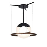 Modern Reincarnation Wood Ring LED Pendant Light Circular Minimalist Chandelier