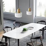Modern Resin and Metal Cylindrical Pendant Light for Kitchen Island and Dining Room
