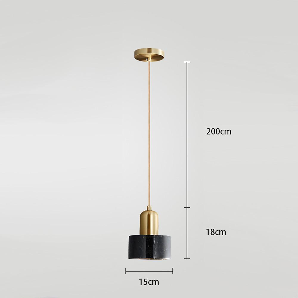 Modern Resin and Metal Cylindrical Pendant Light for Kitchen Island and Dining Room